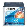 CD-R Philips 700МБ, 80мин., 52x, 10шт., Slim Case, записываемый компакт-диск