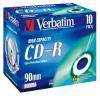 CD-R Verbatim 800МБ, 90 мин., 40x, 10шт., Jewel Case, (43428), записываемый компакт-диск