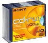 CD-RW Sony 700МБ, 80 мин., 1-4x, 10шт., Slim Case, (10CDRW700SLD-SPE), перезаписываемый компакт-диск