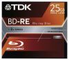 Blu-Ray TDK 25ГБ, 2x, 1шт., Jewel Case, (BD-RE25JC2XE), перезаписываемый Blu-Ray диск