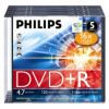 DVD+R Philips 4.7ГБ, 16x, 5шт., Slim Case,(5735), записываемый DVD диск