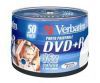 DVD+R Verbatim 4.7ГБ, 16x, 50шт., Bulk, Printable, (43512), записываемый DVD диск