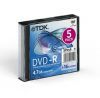 DVD-R TDK 4.7ГБ, 16x, 5шт., Slim Case, (DVD-R47SCED5-L), записываемый DVD диск