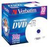 DVD-R Verbatim 4.7ГБ, 16x, 10шт., Jewel Case, (43521), Printable, матовая поверхность, записываемый DVD диск