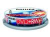 DVD+RW Philips 4.7ГБ, 4x, 10шт., Cake Box, перезаписываемый DVD диск