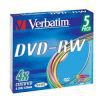 DVD-RW Verbatim 4.7ГБ, 4x, 5шт., Slim Case, Color, (43563), перезаписываемый DVD диск