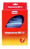 BURO Концентратор для 7-ми устр-в USB2.0 (с адаптером 220В и кабелем USB)