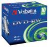 DVD-RW Verbatim 4.7ГБ, 2x, 10шт., Jewel Case, (43299), перезаписываемый DVD диск