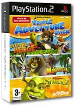 PS2 Triple Adventure Pack: Over the Hedge + Shrek 2 + Madagascar. Platinum